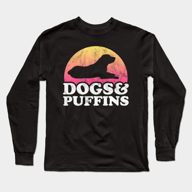 Dogs and Puffins Dog and Puffin Gift Long Sleeve T-Shirt by JKFDesigns